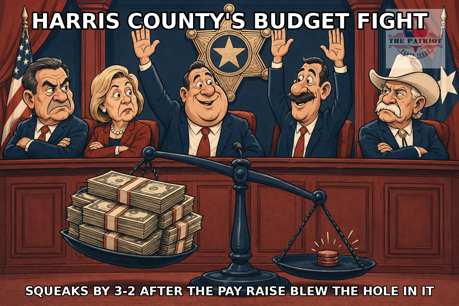 Meme: Harris County's Budget Fight Squeaks By 3-2